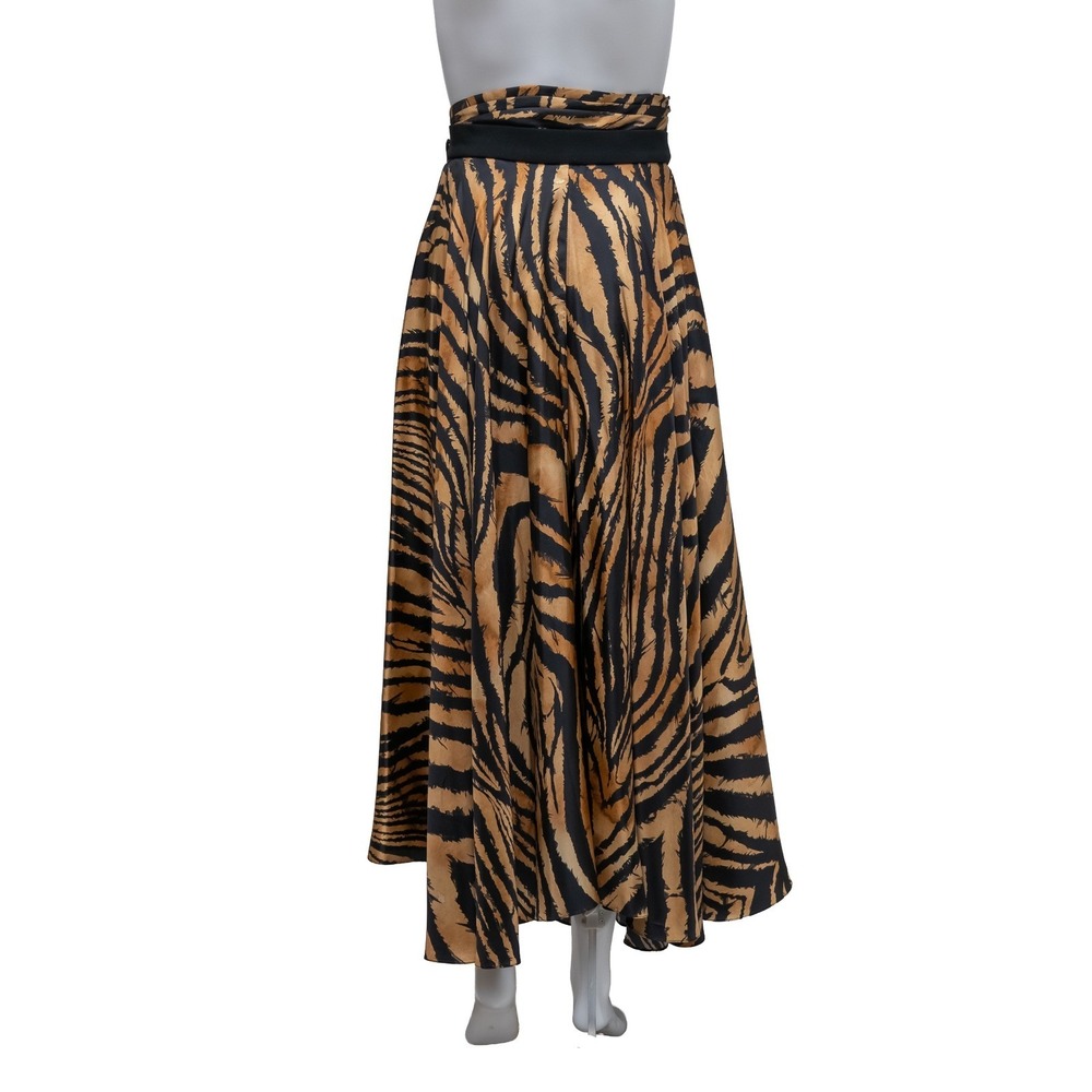 Vintage RARE Roberto Cavalli Tiger Print Silk Wrap Skirt w mini skirt - IT 40 - Picture 4 of 11